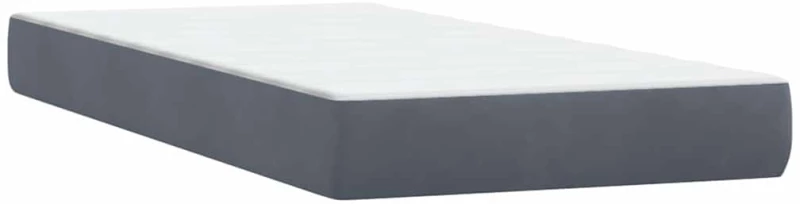 vidaXL Κρεβάτι Boxspring με Στρώμα Σκούρο Γκρι 80x220 εκ. Βελούδινο