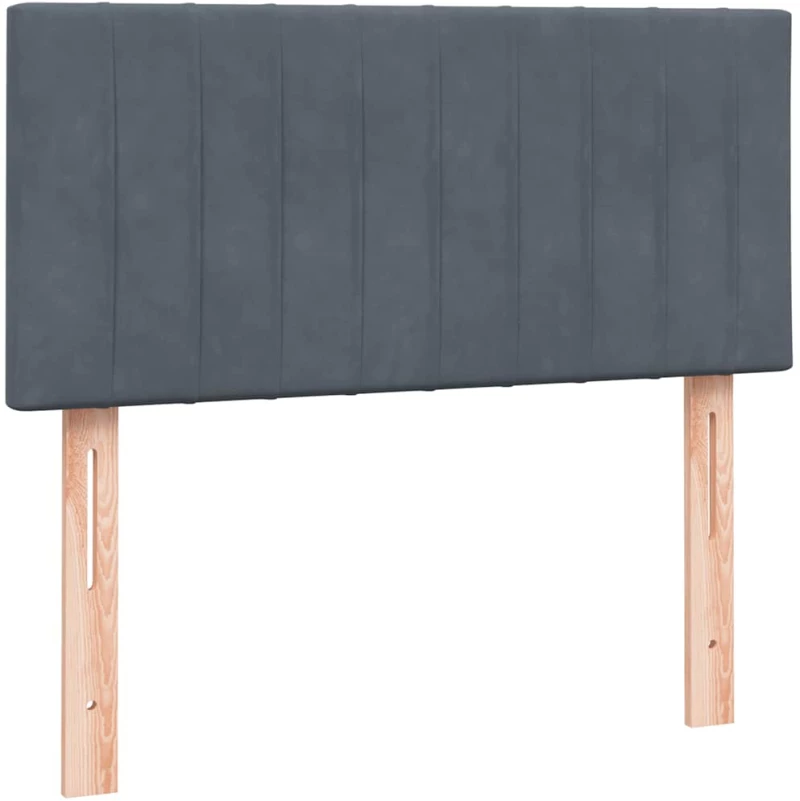 vidaXL Κρεβάτι Boxspring με Στρώμα Σκούρο Γκρι 80x220 εκ. Βελούδινο