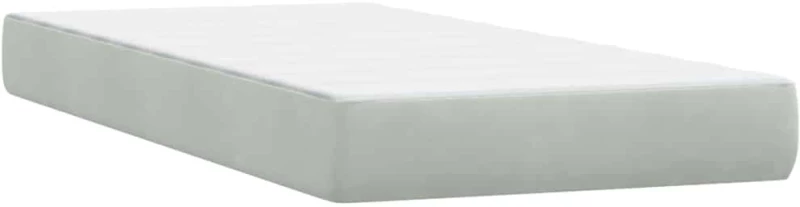 vidaXL Box Spring κρεβάτι με στρώμα ανοιχτό γκρι 90x220 εκ. Βελούδινο