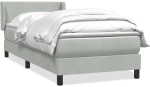 vidaXL Κρεβάτι Boxspring με Στρώμα Ανοιχτό Γκρι 80x210 εκ. Βελούδινο