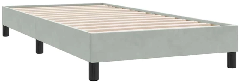 vidaXL Κρεβάτι Boxspring με Στρώμα Ανοιχτό Γκρι 80x210 εκ. Βελούδινο