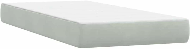 vidaXL Κρεβάτι Boxspring με Στρώμα Ανοιχτό Γκρι 80x210 εκ. Βελούδινο