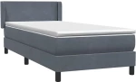 vidaXL Box Spring Κρεβάτι με στρώμα Σκούρο γκρι 80x210 εκ. Βελούδινο