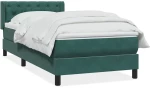 vidaXL Box Spring κρεβάτι με στρώμα σκούρο πράσινο 80x220εκ. Βελούδινο