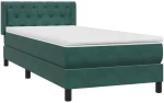 vidaXL Box Spring κρεβάτι με στρώμα σκούρο πράσινο 80x220εκ. Βελούδινο