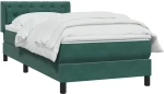 vidaXL Box Spring κρεβάτι με στρώμα σκούρο πράσινο 80x220εκ. Βελούδινο