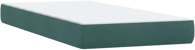 vidaXL Box Spring κρεβάτι με στρώμα σκούρο πράσινο 80x220εκ. Βελούδινο