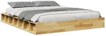 vidaXL Πλαίσιο κρεβατιού χωρίς στρώμα 135x190 cm μασίφ ξύλο δρυς