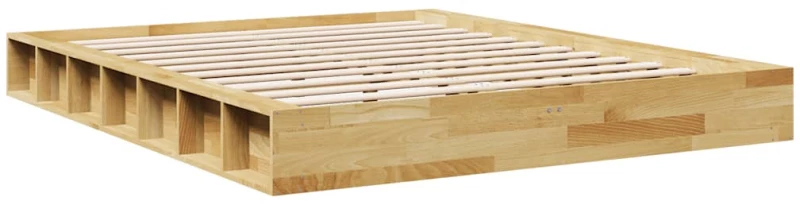 vidaXL Πλαίσιο κρεβατιού χωρίς στρώμα 135x190 cm μασίφ ξύλο δρυς