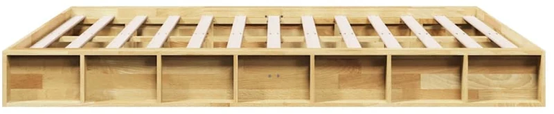 vidaXL Πλαίσιο κρεβατιού χωρίς στρώμα 135x190 cm μασίφ ξύλο δρυς