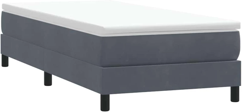 vidaXL Box Spring Κρεβάτι χωρίς στρώμα Σκούρο γκρι 80x210 cm Βελούδινο