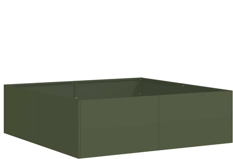 vidaXL Ζαρντινιέρα Λαδί 100x100x30 εκ. από Χάλυβα