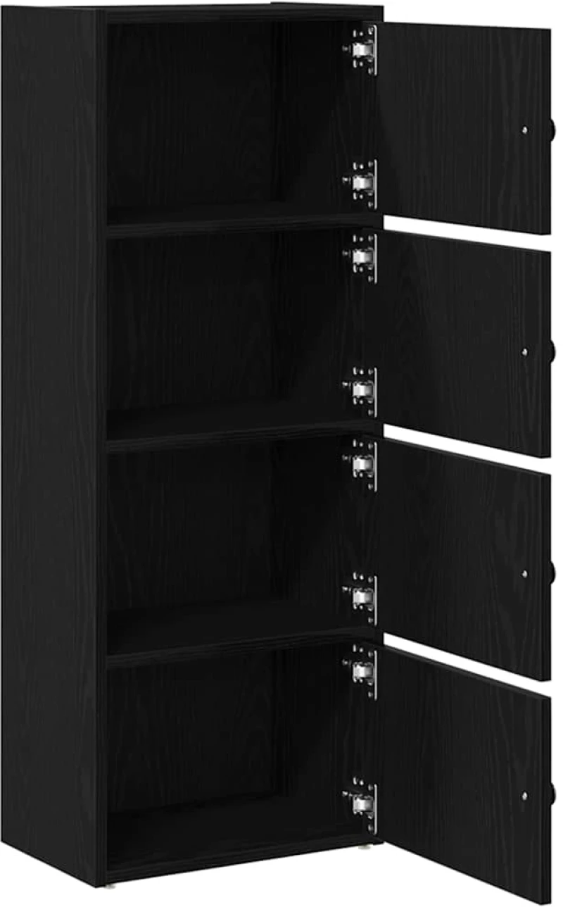 vidaXL Βιβλιοθήκη Μαύρη Δρυς 40x24x102 εκ. Κατασκευασμένο ξύλο