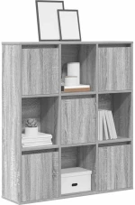 vidaXL Βιβλιοθήκη Γκρι Sonoma 89x24x101,5 εκ. από Επεξεργασμένο Ξύλο