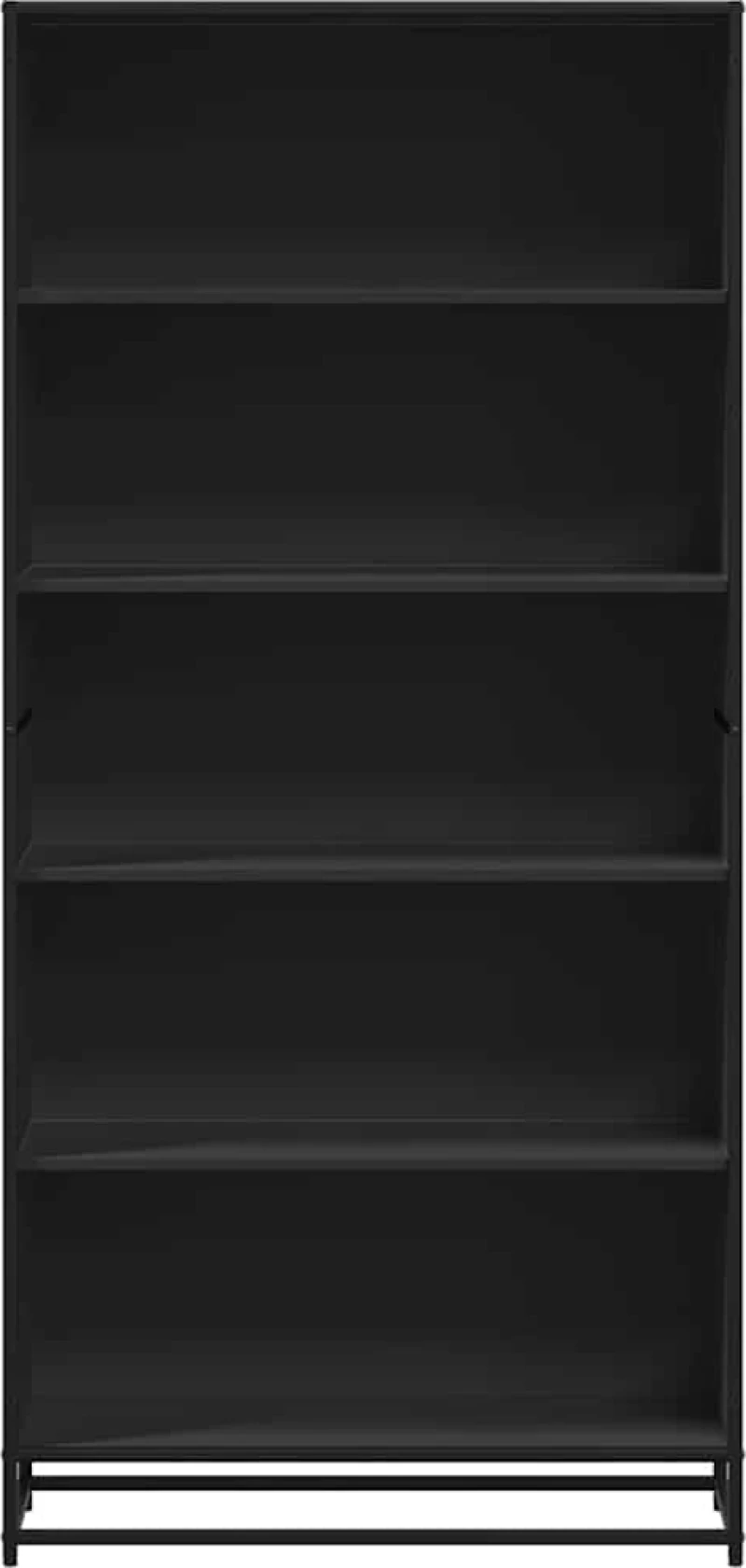 Βιβλιοθήκη vidaXL Μαύρο 80,5x35x170,5 cm Ξύλο μηχανικής κατασκευής