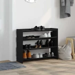 Ράφι παπουτσιών vidaXL Μαύρο 80x25x62 cm Κατασκευασμένο ξύλο