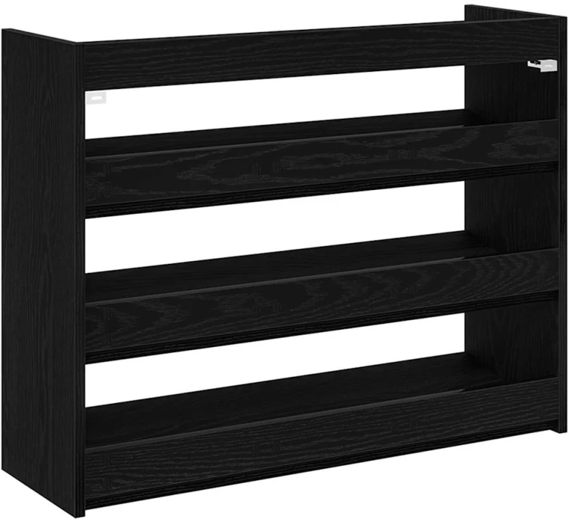 Ράφι παπουτσιών vidaXL Μαύρο 80x25x62 cm Κατασκευασμένο ξύλο
