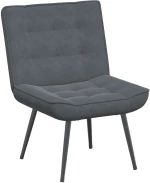 vidaXL Πολυθρόνα Relax Σκούρο Γκρι Βελούδινη με Σκαμπό