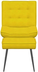 vidaXL Πολυθρόνα Relax Κίτρινη Βελούδινη με Σκαμπό