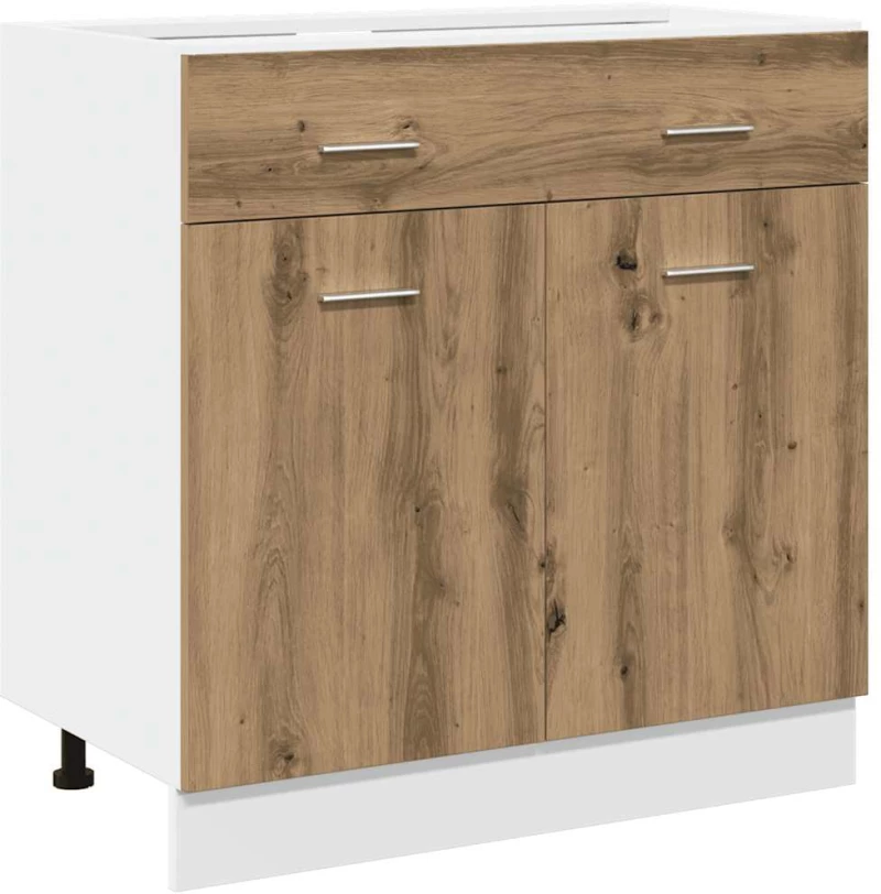 vidaXL 7 τεμαχίων σετ ντουλαπιών κουζίνας Artisan Δρυς Engineered Wood