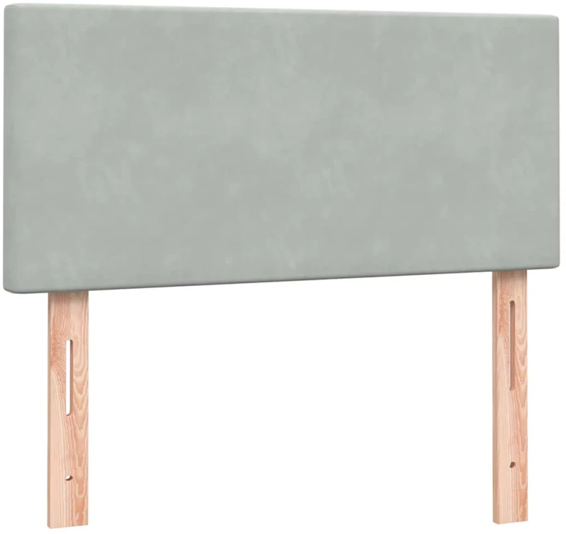 vidaXL Κρεβάτι Boxspring με Στρώμα Ανοιχτό Γκρι 80x210 εκ. Βελούδινο