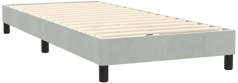 vidaXL Box Spring κρεβάτι με στρώμα ανοιχτό γκρι 80x220 cm Βελούδινο