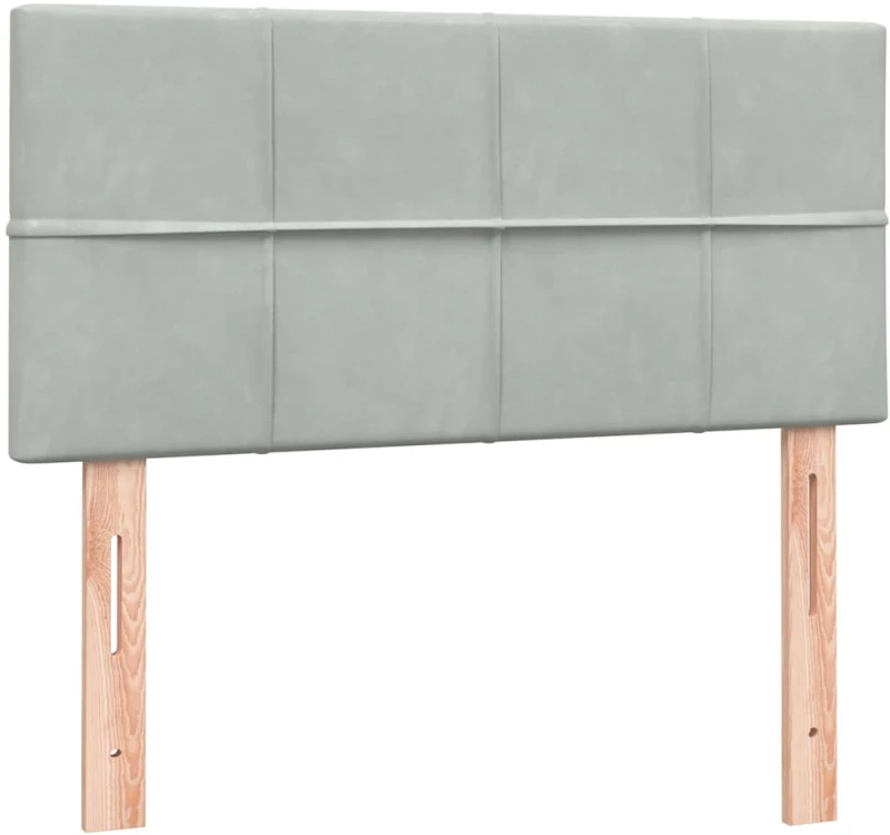 vidaXL Box Spring κρεβάτι με στρώμα ανοιχτό γκρι 80x220 cm Βελούδινο