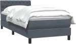 vidaXL Κρεβάτι Boxspring με Στρώμα Σκούρο Γκρι 80x220 εκ. Βελούδινο