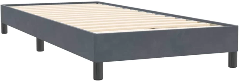 vidaXL Κρεβάτι Boxspring με Στρώμα Σκούρο Γκρι 80x220 εκ. Βελούδινο