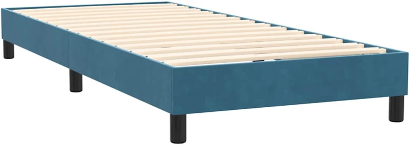 vidaXL Κρεβάτι Boxspring με Στρώμα Σκούρο Μπλε 80x220 εκ. Βελούδινο