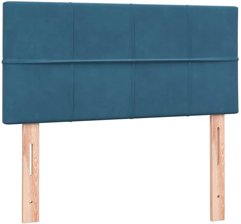 vidaXL Κρεβάτι Boxspring με Στρώμα Σκούρο Μπλε 80x220 εκ. Βελούδινο