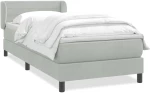 vidaXL Κρεβάτι Boxspring με Στρώμα Ανοιχτό Γκρι 80x210 εκ. Βελούδινο