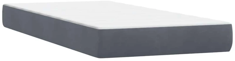 vidaXL Κρεβάτι Boxspring με Στρώμα Σκούρο Γκρι 80x220 εκ. Βελούδινο