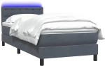 vidaXL Box Spring Κρεβάτι με στρώμα Σκούρο γκρι 80x210 εκ. Βελούδινο