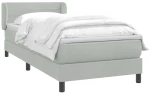 vidaXL Box Spring κρεβάτι με στρώμα ανοιχτό γκρι 90x220 εκ. Βελούδινο