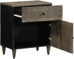 vidaXL κομοδίνο ντουλάπι ανοιχτό γκρι 50x33x60 cm μασίφ ξύλο Mango
