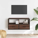 vidaXL Έπιπλο Τηλεόρασης Καφέ Δρυς 80x31x39,5 εκ Επεξ.Ξύλο/Μέταλλο