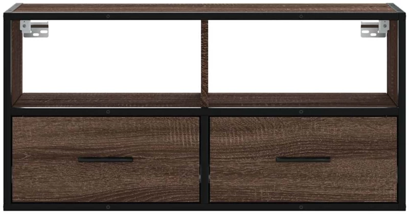 vidaXL Έπιπλο Τηλεόρασης Καφέ Δρυς 80x31x39,5 εκ Επεξ.Ξύλο/Μέταλλο