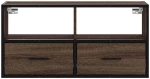 vidaXL Έπιπλο Τηλεόρασης Καφέ Δρυς 80x31x39,5 εκ Επεξ.Ξύλο/Μέταλλο