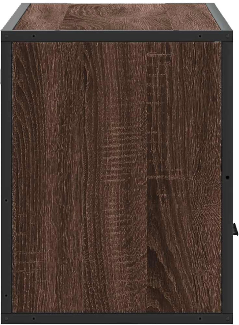 vidaXL Έπιπλο Τηλεόρασης Καφέ Δρυς 80x31x39,5 εκ Επεξ.Ξύλο/Μέταλλο