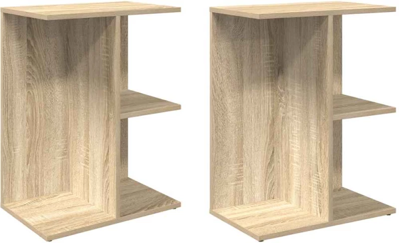vidaXL Κομοδίνα 2 τεμ. Sonoma Δρυς 46,5x29x61 εκ. Επεξεργασμένο Ξύλο