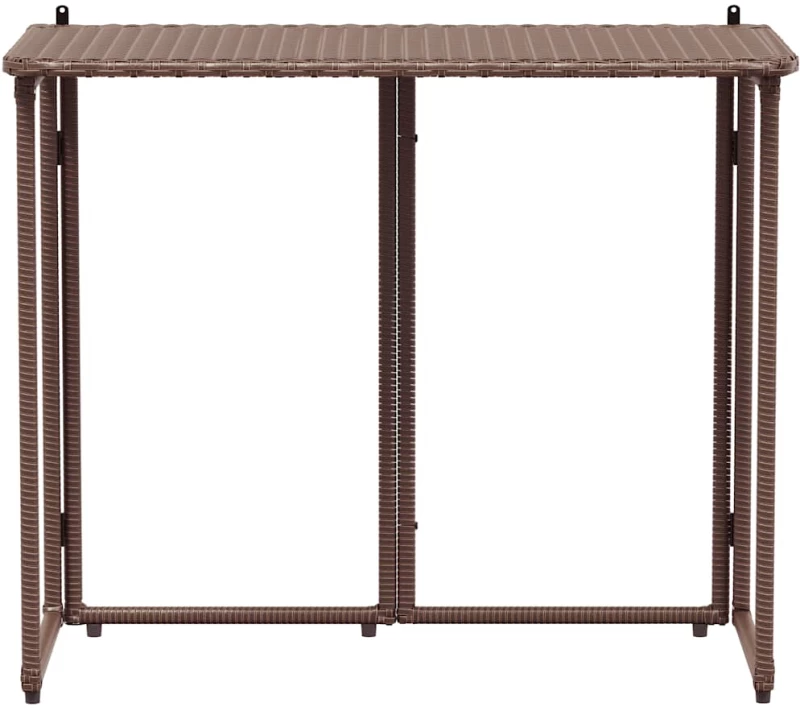 vidaXL Πτυσσόμενο τραπέζι κήπου καφέ 90x51x75 cm Poly Rattan