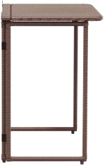 vidaXL Πτυσσόμενο τραπέζι κήπου καφέ 90x51x75 cm Poly Rattan