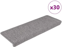 vidaXL Πατάκια Σκάλας Αυτοκόλλητα 30 τεμ. Όψη Σιζάλ Ασημί 65x21x4 εκ.