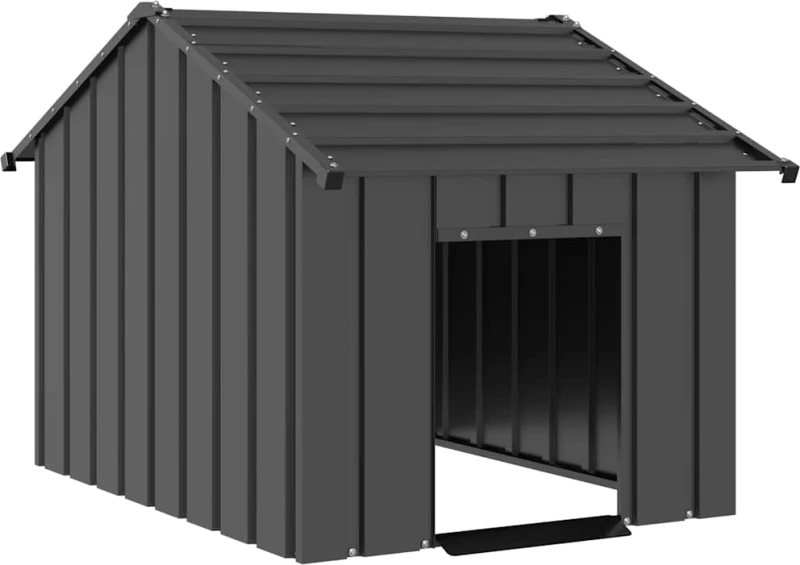 vidaXL Σπιτάκι σκύλου με οροφή 83x130x85 cm Γαλβανισμένος χάλυβας