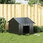 vidaXL Σπιτάκι σκύλου με οροφή 83x130x85 cm Γαλβανισμένος χάλυβας
