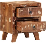 vidaXL Κομοδίνο 40x32x46 cm Στερεό ξύλο αναγεννημένο