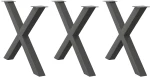vidaXL Πόδια τραπεζαρίας σε σχήμα Χ 3τεμ. Ανθρακί 90x(72-73)εκ. Ατσάλι
