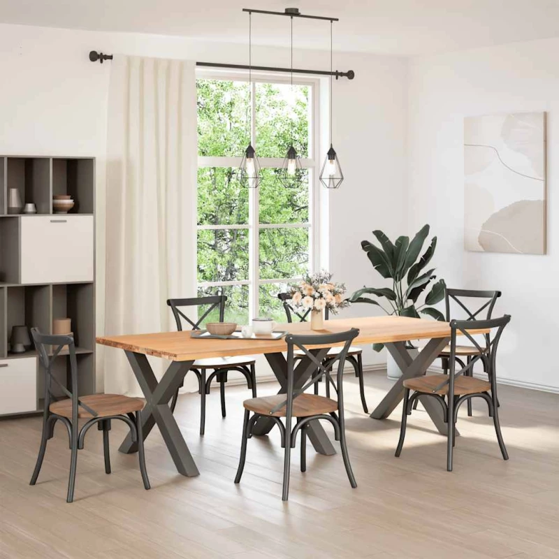 vidaXL Πόδια τραπεζαρίας σε σχήμα Χ 3τεμ. Ανθρακί 90x(72-73)εκ. Ατσάλι