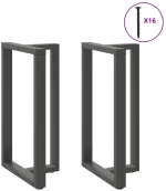 vidaXL Πόδια τραπεζιού μπαρ σχήμα T 2 τεμ. Ανθρακί 60x35x(100-101) εκ.